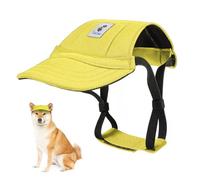 Pawaboo Casquette de Baseball pour Chien, Chapeaux pour Chiens avec Fermeture Auto-Agrippante Réglable + Trous d'oreilles, Chapeau pour Chiens de Petite, Moyenne et Grande Taille, M, Jaune