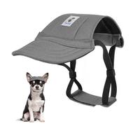Pawaboo Casquette de Baseball pour Chien, Chapeaux pour Chiens avec Fermeture Auto-Agrippante Réglable + Trous d'oreilles, Chapeau pour Chiens de Petite, Moyenne et Grande Taille, S, Gris
