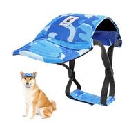 Pawaboo Casquette de Baseball pour Chien, Chapeaux pour Chiens avec Fermeture Auto-Agrippante Réglable + Trous d'oreilles, Chapeau pour Chiens de Petite, Moyenne et Grande Taille, M, Camouflage Bleu