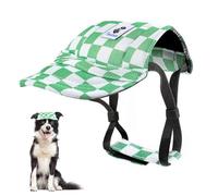 Pawaboo Casquette de Baseball pour Chien, Chapeaux pour Chiens avec Fermeture Auto-Agrippante Réglable + Trous d'oreilles, Chapeau pour Chiens de Petite, Moyenne et Grande Taille, L, Blanc + Vert