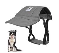 Pawaboo Casquette de Baseball pour Chien, Chapeaux pour Chiens avec Fermeture Auto-Agrippante Réglable + Trous d'oreilles, Chapeau pour Chiens de Petite, Moyenne et Grande Taille, L, Gris