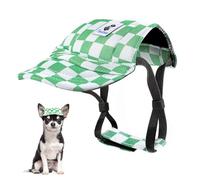 Pawaboo Casquette de Baseball pour Chien, Chapeaux pour Chiens avec Fermeture Auto-Agrippante Réglable + Trous d'oreilles, Chapeau pour Chiens de Petite, Moyenne et Grande Taille, S, Blanc + Vert