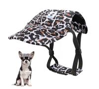 Pawaboo Casquette de Baseball pour Chien, Chapeaux pour Chiens avec Fermeture Auto-Agrippante+Trous d'Oreilles, Chapeau pour Chiens de Petite, Moyenne et Grande Taille, S,Imprimé Léopard Noir et Blanc