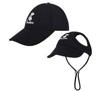 Pawaboo Casquette de Baseball pour Chien, [Parent et Enfant] Ensemble de Chapeau Réglable avec 2 Trous d'oreille et Courroie de Menton pour Chien de Taille Extra Large, XL - Noir