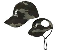 Pawaboo Casquette de Baseball pour Chien, [Parent et Enfant] Ensemble de Chapeau Réglable avec 2 Trous d'oreille et Courroie de Menton pour Chien de Petite Taille, S, Vert Camouflage