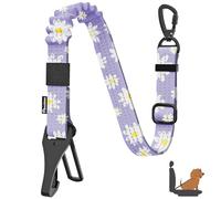 Pawaboo Ceinture de Sécurité pour Chien, Ceinture de Sécurité pour Chien, Attache Antichoc pour Chiens avec Boucle et Crochet, Laisse Harnais avec Boucle Verrouillable à 360°, Violet Clair