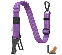 Pawaboo Ceinture de Sécurité pour Chien, Ceinture de Sécurité pour Chien, Attache Antichoc pour Chiens avec Boucle et Crochet, Laisse Harnais avec Boucle Verrouillable à 360°, Violet