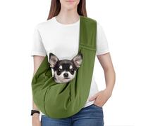 Pawaboo Écharpe Porte-Bébé pour Petit Chien, Porte-Animaux sans Mains pour Petits Chiens et Chats, Écharpe Réversible pour Chiot avec Harnais de Sécurité, Verde Matcha