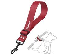 Pawaboo Harnais Voiture pour Chiens, Laisse Chien pour Voiture Durable en Nylon + PVC, Ceinture de Sécurité de Voiture pour Animaux Réglable, Laisses pour Animal avec Crochet, 20 Pouces, Rouge