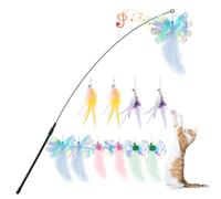 Pawaboo Jouet interactif pour Chat Baguette à Plumes 1 Baguette+10 Plumes
