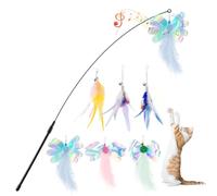 Pawaboo Jouet interactif pour Chat Baguette à Plumes 1 Baguette+6 Plumes