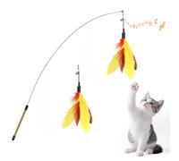 Pawaboo Jouet Interactif pour Chat, Baguette à Plumes avec Grelot
