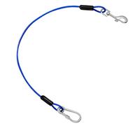 Pawaboo Laisse de Sécurité de Chien pour Voiture, Ceinture de Sécurité Clip du Véhicule, Crochet de Rotation de 360 °, Câble en Acier Robuste pour Chien, Chat, 26 Pouces, Bleu