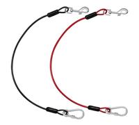 Pawaboo Laisse de Sécurité de Chien pour Voiture, Ceinture de Sécurité Clip du Véhicule, Crochet de Rotation de 360 °, Câble en Acier Robuste pour Chien, Chat, 26 Pouces, 2 Paquets, Noir + Rouge
