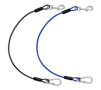 Pawaboo Laisse de Sécurité de Chien pour Voiture, Ceinture de Sécurité Clip du Véhicule, Crochet de Rotation de 360 °, Câble en Acier Robuste pour Chien, Chat, 26 Pouces, 2 Paquets, Noir + Bleu
