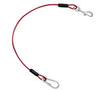 Pawaboo Laisse de Sécurité de Chien pour Voiture, Ceinture de Sécurité Clip du Véhicule, Crochet de Rotation de 360 °, Câble en Acier Robuste pour Chien, Chat, 26 Pouces, Rouge