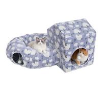 Pawaboo Lit Chat Tunnel Donut avec Maison, Bleu Clair