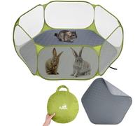 Pawaboo Parc Petits Animaux avec Tapis, Vert/Gris