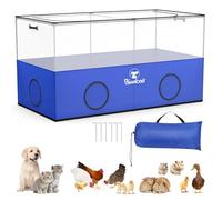 Pawaboo Parc pour Petits Animaux, Cage Pliable pour Chiots, Chatons et Cochons d'Inde, Utilisation à l'Intérieur et à l'Extérieur, Clôture pour Animaux avec Parois et Fond en Maille Respirante, Bleu