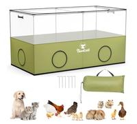 Pawaboo Parc pour Petits Animaux, Cage Pliable pour Chiots, Chatons et Cochons d'Inde, Utilisation à l'Intérieur et à l'Extérieur, Clôture pour Animaux avec Parois et Fond en Maille Respirante, Vert