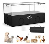 Pawaboo Parc pour Petits Animaux, Cage pour Animaux de Compagnie avec Paroi en Maille Respirante et Fond Amovible, Enclos Pliable pour Chiots, Cochons