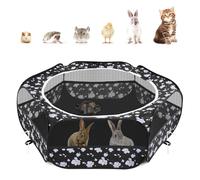 Pawaboo Parc pour Petits Animaux, Enclos Pliable Parc avec Fermeture Éclair pour Animal de Compagnie, Cages Tente Clôture d'exercice Transparente Respirante pour Chien, Chat, Lapin, Blanche