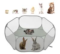 Pawaboo - Parc pour Petits Animaux, Tente-Cage Imperméable pour Petits Animaux avec Cadre en Fil d'acier Solide, Clôture de Cour Extérieure pour Poussin/Chiot/Cochon d'Inde/Lapin, Gris