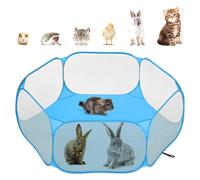 Pawaboo - Parc pour Petits Animaux, Tente-Cage Imperméable pour Petits Animaux avec Cadre en Fil d'acier Solide, Clôture de Cour Extérieure pour Poussin/Chiot/Cochon d'Inde/Lapin, Bleu