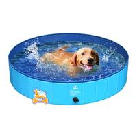 Pawaboo Piscine pour Chien Pliable, Baignoire Pliable pour Chien en PVC+Taffetas, Bassin de Piscine pour Animaux Anti-Rayures, Pataugeoire Portable pour Chiots Chats, (59" D x 12" H, XL)