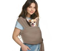 Pawaboo Porte-bébé en Bandoulière pour Petits Chiens et Chats, Mains Libres Porte-Chien en Bandoulière, Porte-Chat en Coton Doux, avec Face Avant, Papoose, Sac de Transport pour Chiot et Chaton, Brun