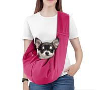 Pawaboo Porte-bébé pour Petits Chiens, Porte-Chien Réversible à Mains Libres pour Petits Chiens et Chats, Portes-Chien avec Harnais de Sécurité, Essentiels pour Chiots, Magenta