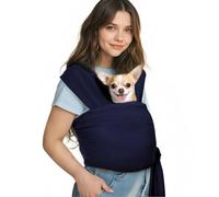 Pawaboo Porte-chat en Bandoulière, Mains Libres Porte-chien en Bandoulière pour Petits Chiens et Chats, Sac de Transport pour Chiot et Chaton, Portes-chat en Coton Doux, Avec Face Avant, Marine Bleu