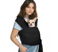 Pawaboo Porte-chat en Bandoulière, Mains Libres Porte-chien en Bandoulière pour Petits Chiens et Chats, Sac de Transport pour Chiot et Chaton, Portes-chat en Coton Doux, Avec Face Avant, Noir