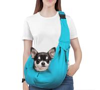 Pawaboo Sac à Bandoulière pour Chiens, Sac de Transport pour Animal de Compagnie en Polyester avec Boucle de Sangle, Sac de Voyage avec Sangle Élargie pour Chiots et Chats, jusqu'à 12LBS, Bleu