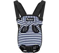 Pawaboo Sac à Dos de Transport pour Le Chien et Le Chat, Animal de Compagnie, Souple et Confortable, Taille Ajustable, Grande Capacité, Sac de Poitrine-Bleu et Blanc- S