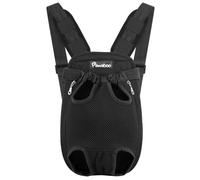 Pawaboo Sac de Transport de Voyage Sac à Dos de Transporteur Ventral Poitrine pour Petit Chien Chiot Chat pour Traveling Hiking Camping etc. Moyenne Taille, Noir