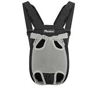 Pawaboo Sac de Transport de Voyage Sac à Dos de Transporteur Ventral Poitrine pour Petit Chien Chiot Chat pour Traveling Hiking Camping etc. Grande Taille - Gris