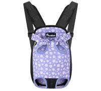 Pawaboo Sac de Transport de Voyage Sac à Dos de Transporteur Ventral Poitrine pour Petit Chien Chiot Chat pour Traveling Hiking Camping etc. Petite Taille, Noir & Violet Marguerite