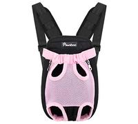 Pawaboo Sac de Transport de Voyage Sac à Dos de Transporteur Ventral Poitrine pour Petit Chien Chiot Chat pour Traveling Hiking Camping etc. Grande Taille, Rose