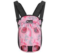 Pawaboo Sac de Transport de Voyage Sac à Dos de Transporteur Ventral Poitrine pour Petit Chien Chiot Chat pour Traveling Hiking Camping etc. Grande Taille, Camouflage Rose