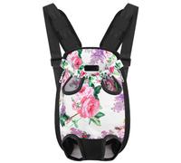 Pawaboo Sac de Transport de Voyage Sac à Dos de Transporteur Ventral Poitrine pour Petit Chien Chiot Chat pour Traveling Hiking Camping etc. Extra Large, Fleurs