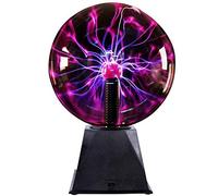 Pawaca Boule Magique Lamp, 6" Geante Sphere Lampe Electrostatique Foudre Effet, Tactile Et Sound Sensible Science Électricité Nouveauté Boule De Cristal Parfait pour Cadeaux De Noël, 23 cm