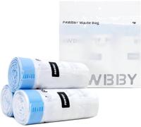 PAWBBY Lot de 3 rouleaux de sacs poubelle autonettoyants pour litière de chat, avec poignée (30 pièces)