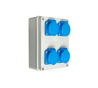 Pawbol Répartiteur d'alimentation 8 x 230 V 16 A Schuko - Répartiteur mural - 4 x 230 V Schuko - Gris