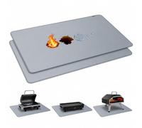 PAWBOSE Tapis Barbecue Sol Extérieur 40 x 60 cm, Lot de 2, Tapis de Protection sous Barbecue Résistant à la Chaleur, Imperméable et Réutilisable, pour Terrasse, Jardin, Plancha et Brasero