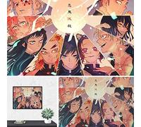 PAWCA 5D Diy Diamant Peinture,Anime Demon Slayer,Point De Croix Diamant,Mosaïque Artisanat Peinture Décorative(round drill)-30x40cm