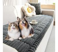 Pawcart Couch Cover,Paw Lounge Plush Pet Couch Cover,Non-Slip Washable Couch Covers for Pets,Ultra-Soft Fluffy Plush Sofa Protector for Dogs & Cats,for Room or Bedroom (Dark Gray,28*28 in)