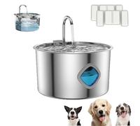 Pawdrate Dog War Fountain, 3.2l/108oz Pawdrate Filtered Water Fountain, Pawdrates Waters Fountains for Small Dog, Automatic Dogs Waters Bowl Dispenser with Window&LED (1PC+2Filters)