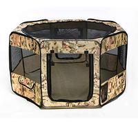 Pawer Parc pliable 8 panneaux pour chat Chien Chien Chien Chiot 600D Oxford Niche portable pour intérieur et extérieur avec sac de transport
