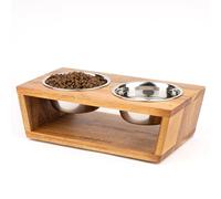 Pawfect Pets Gamelles surélevées pour Petits Chiens, 10,2 cm de Haut, gamelles de Nourriture et d'eau (Acacia)